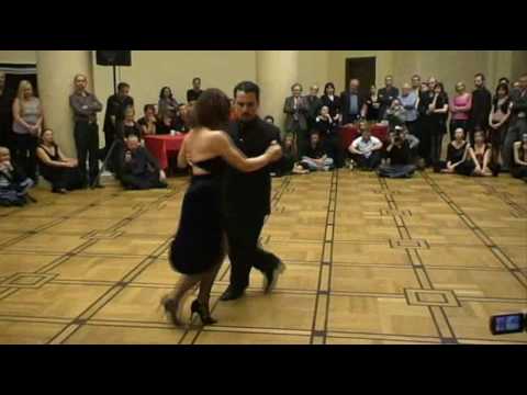  Vilma Fabiana Vega  and  Fernando Galera  are  dancing  to  the  tango  "  Mal De Amores  "