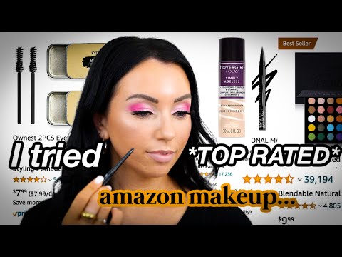 I TRIED *TOP RATED* AMAZON MAKEUP... where have I been?! $10 palette, amazing eyeliner...