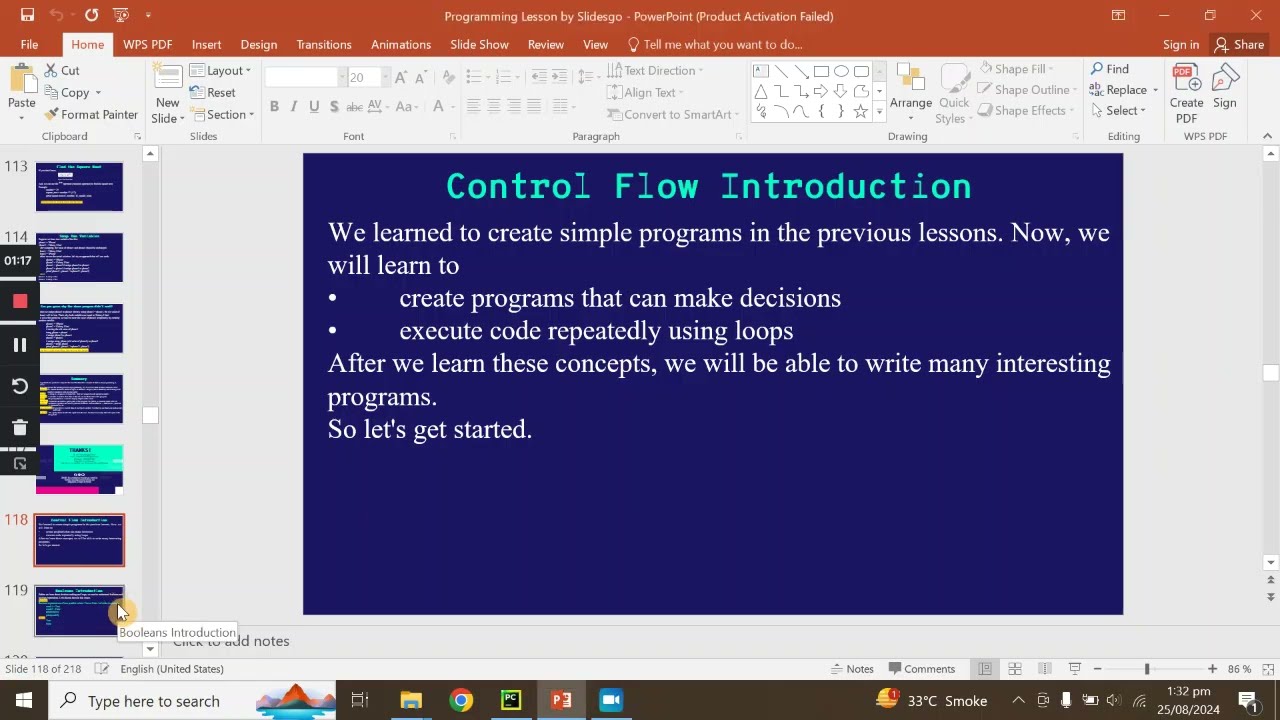 Lec 13 || Control Flow introduction, Boolean Introduction, Comparing variable values in Python