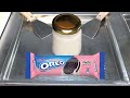 ASMR How To Make Oreo Strawberry Cream Cookie With Ice Cream Rolls Satisfied Food ASMR