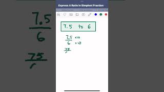 Express a Ratio in Simplest Fraction #mathematics