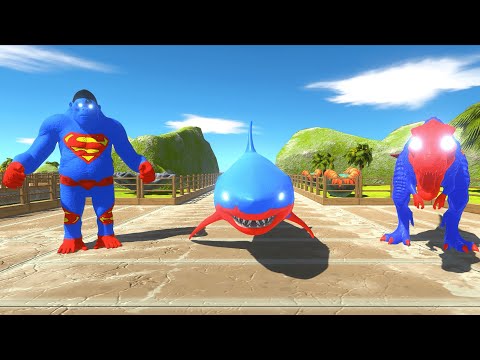 FPS AVATAR DEATH RUN vs SUPERMAN TEAM - Animal Revolt Battle Simulator