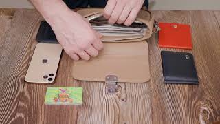 Женская полукруглая сумка с интересным магнитом-защелкой из натуральной кожи Vintage 22440 бежевая