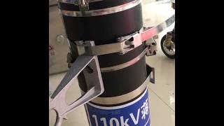 Stainless steel ratchet straps for outdoor signage on post. Outdoor Column Pillar mount. Condomounts