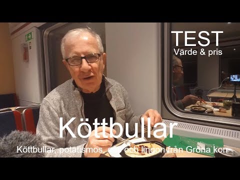 2018-11-27 TEST AV SJS TÅGMAT - Köttbullar, potatismos, sås och lingon från Gröna kon