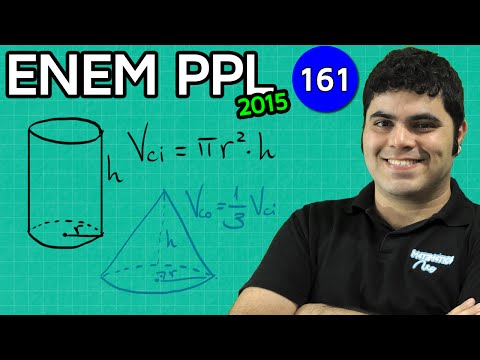 ENEM PPL 2015 Mathematics #26 - Volume of a Cylinder and Volume of a Cone