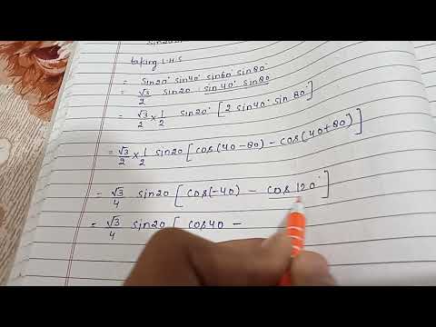 Sin20Sin40Sin60Sin80 important trigonometry question for board and other exams
