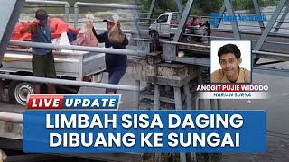 Terekam Kamera Drone, Limbah Diduga Sisa Daging Dibuang ke Sungai Brantas, Tampang Pelaku Tersorot
