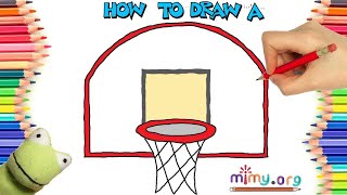 How to draw a BASKETBALL HOOP step by step ? (VERY EASY) Easy Drawing Ideas for Kids and Beginners