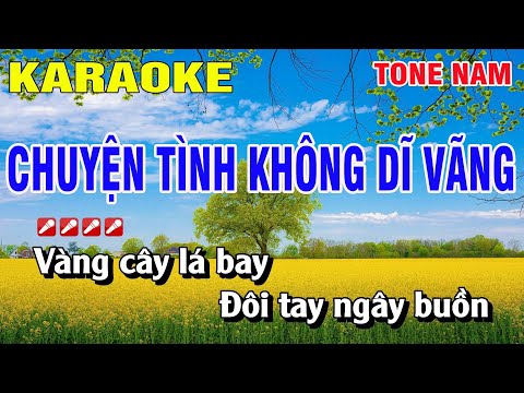 Karaoke Chuyện Tình Không Dĩ Vãng Tone Nam Nhạc Sống | Nguyễn Linh