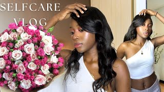 Getting my life together| relaxing my hair, installing a wig, skincare, pressons, PLT, boots haul