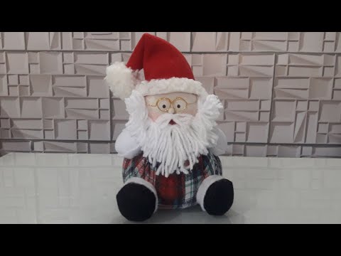 Papai Noel de Fuxico  - Como Fazer Papai Noel de Fuxico -🤩 - Papai Noel com Retalhos - #fazerarte