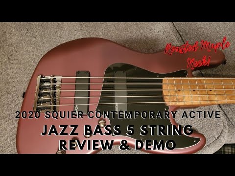 Roasted Maple Neck On Budget? 2020 Squier Contemporary Active Jazz Bass 5 String Review & Demo