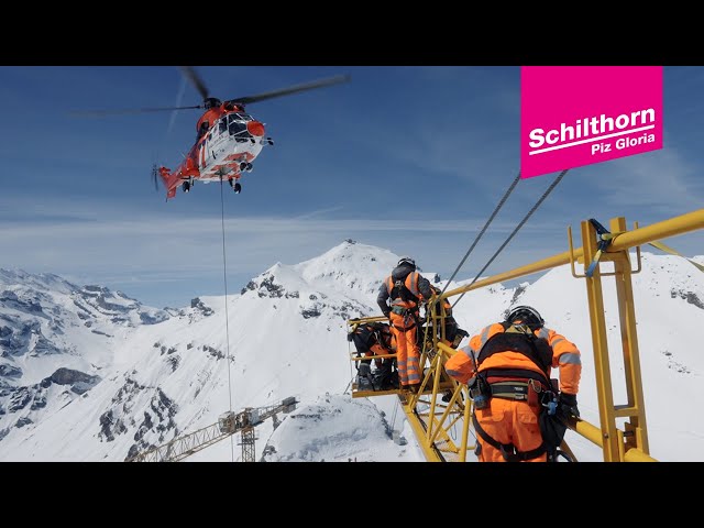 Impressionen zum Bau der Schilthornbahn. Quelle: Schilthornbahn