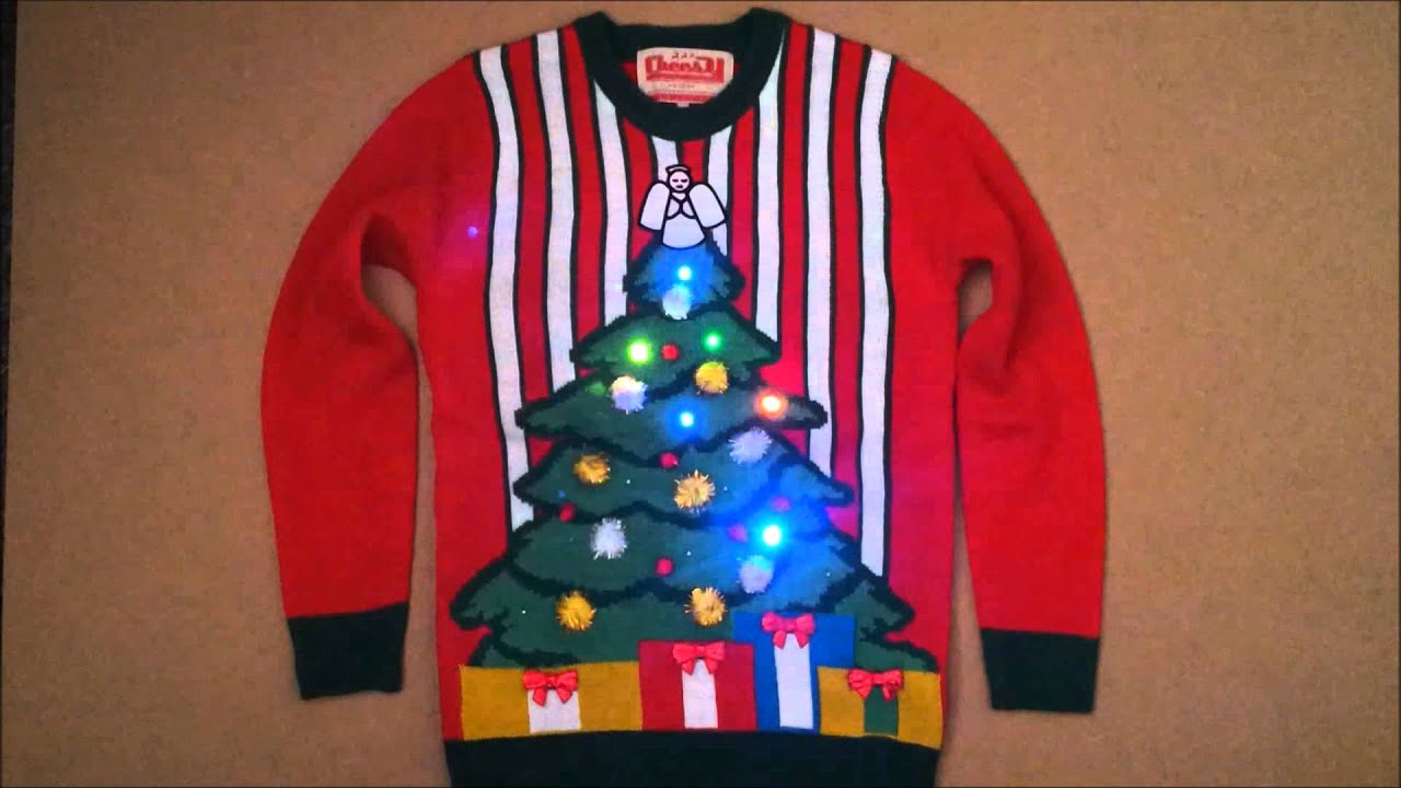 LED Lighted Christmas Jumper Sweater with Flashing Lights