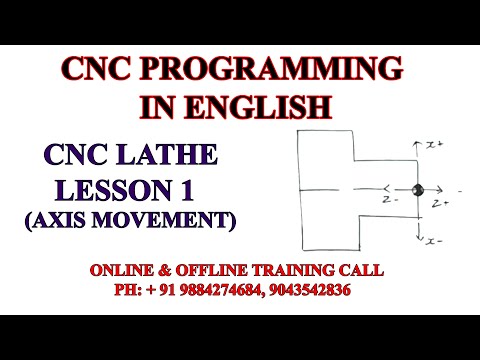 CNC PROGRAMMING IN ENGLISH - CNC LATHE LESSON 1 - AXIS MOVEMENT #cncprogramminginenglish