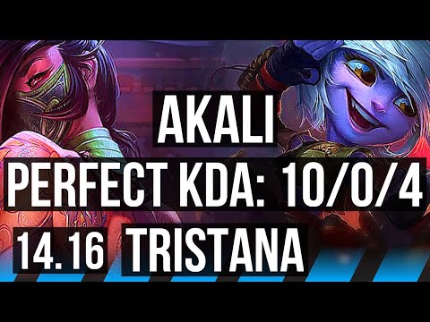 AKALI vs TRISTANA (MID) | 10/0/4, Legendary, 1200+ games | NA Challenger | 14.16