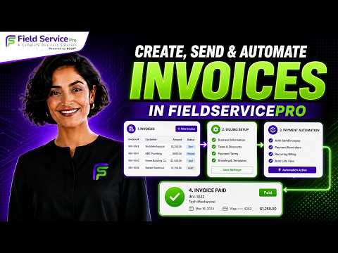Criar, enviar e automatizar faturas no FieldServicePro