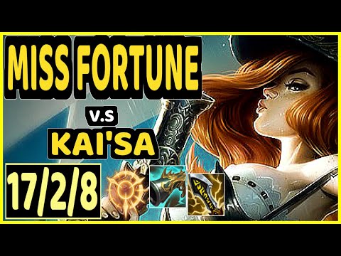 LUGER (MISS FORTUNE) vs KAI'SA - 17/2/8 KDA BOTTOM ADC GAMEPLAY - EUW Ranked GRANDMASTER