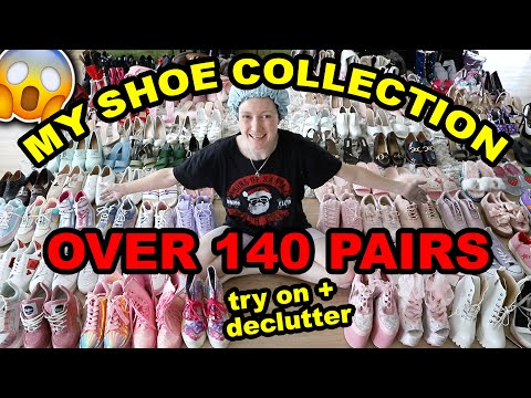 我瘋狂的鞋子收藏！！140 雙鞋子 😱 整理我的巨型鞋子收藏 2022 (MY INSANE SHOE COLLECTION!! 140 Pairs of Shoes 😱 Declutter my HUGE Shoe Collection 2022)