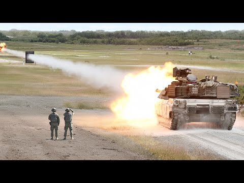 Firing the Monstrous Cannon of US M1 Abrams Tank