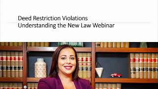 Deed Restriction Violations: Understanding the New Law Webinar
