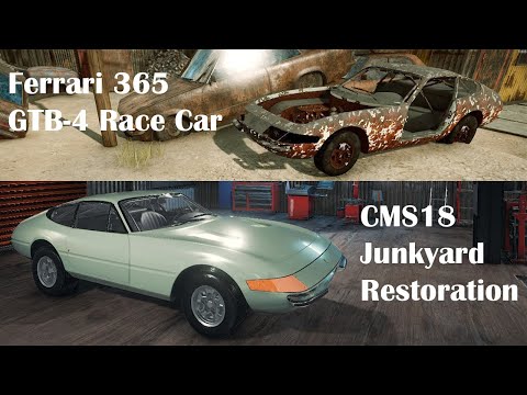 Thumbnail for Ferrari 365 GTB-4 Race Car - Junkyard Restoration Gameplay Timelapse - Car Mechanic Simulator 2018 by Ferrari, Ferrari 365, Car
