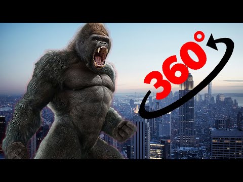 360 Video || King Kong is in town || Giant gorilla in 4K
