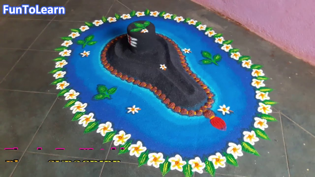  best 3d shiva rangoli design using waste rangoli by funtolearn