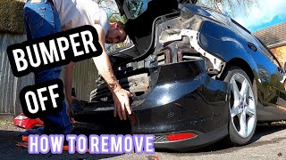 Ford focus: Water in Boot / Trunk easy fix rear bumper removal - how to step by step - sealed vents