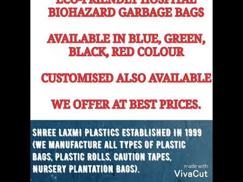 Plastic biohazard garbage bags