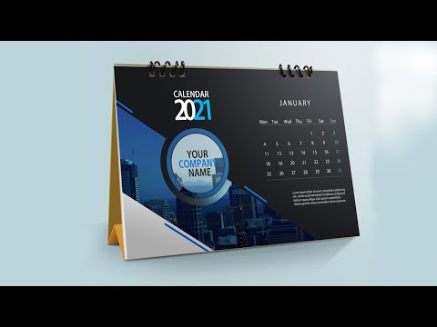 How to Design New Year Calendar 2021 in Adobe Photoshop Desk Calendar Design Vertex Graphic