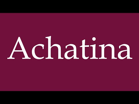 How to Pronounce ''Achatina'' Correctly in German