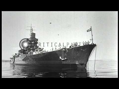 Fleet Admiral Sir Andrew Cunningham and General Dwight Eisenhower receive Italian...HD Stock Footage