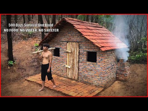 500 Days Survival And Build In A Rain Forest   NO FOOD, NO WATER, NO SHELTER