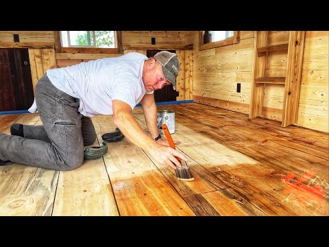 Ponderosa Pine Floor Comes to Life! Off Grid Cabin Build, Ep 42.