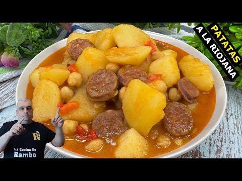 Patatas a la Riojana con Garbanzos🤩 Receta Económica y Fácil 😋- Paso a Paso