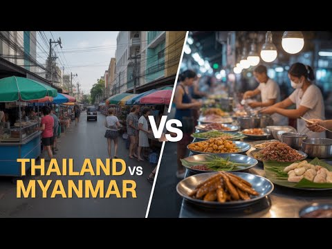 THAILAND Vs MYANMAR Street Food | Flavor Battle of Southeast Asia!"