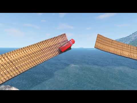Cars Flying over Impossible Loop Bridge - BeamNG Drive