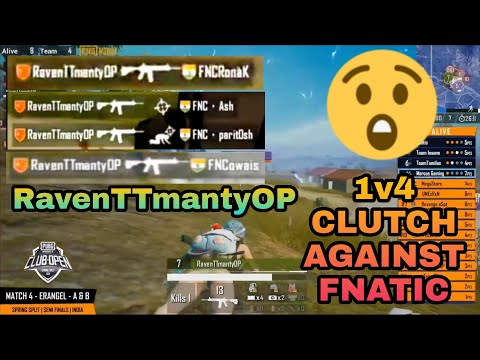 RavenTTmantyOP Wipeout Team Fnatic | Raven 1v4 clutch against Fnatic | PMCO SS 2020 INDIA
