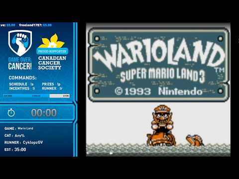 Game Over, Cancer! 2020 - Wario Land: Super Mario Land 3 (Any%) [CyklopzGV] 30:10