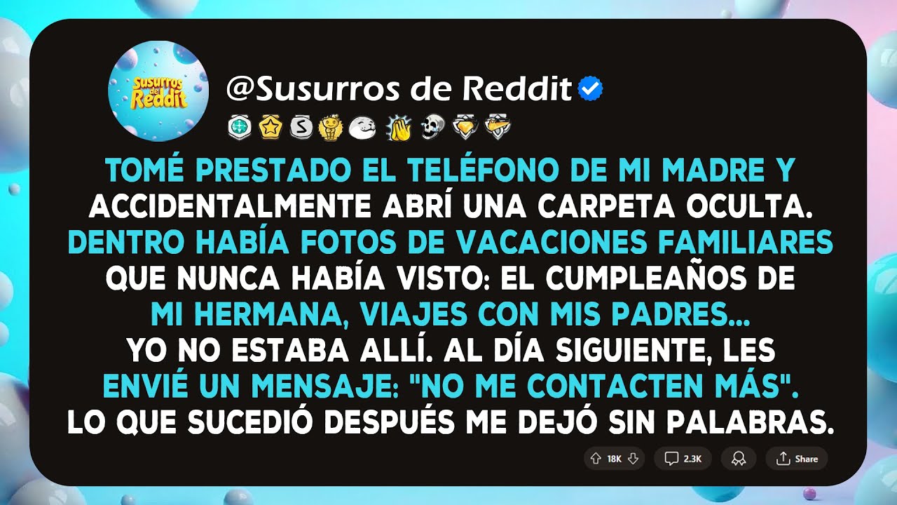 Tomé prestado el teléfono de mi madre y accidentalmente abrí una carpeta oculta. Dentro había fotos