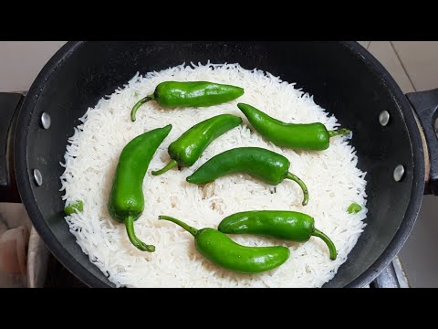 Cook Rice With Green Chillis Simple Easy Tasty | Pakistani cooking Recipes | Pakistani Food recipes