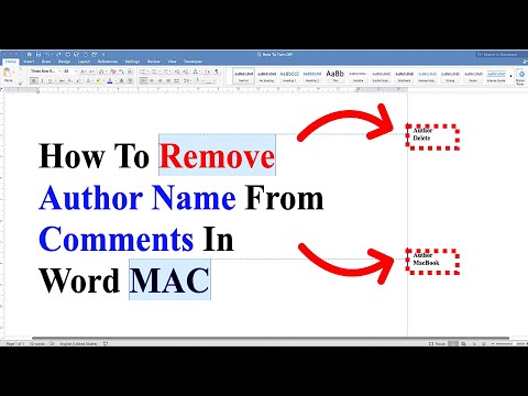 How To Remove Author Name From Comments In Word - [ MAC ]