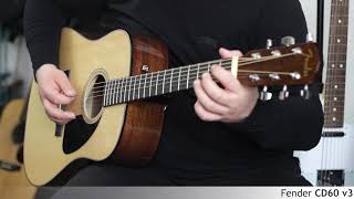 Video thumbnail for Fender CD60 v3 acoustic guitar :: Demo, Soundcheck by Darek Wawrzyniak (Darius Wave)