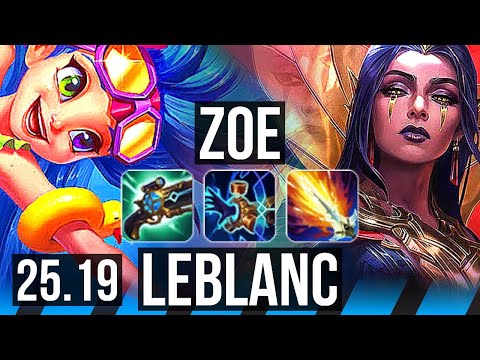 ZOE vs LEBLANC (MID) | 12/0/10, 7 solo kills, Legendary, 41k DMG | EUW Grandmaster | 25.19