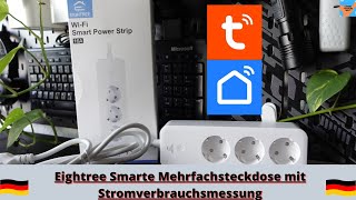 Eightree Smarte Mehrfachsteckdose mit Stromverbrauchsmessung für Tuya, Smart Life und Alexa - 3 Fach