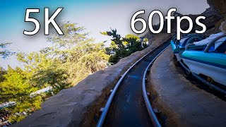 Matterhorn Bobsleds (right track) front seat on-ride 5K POV @60fps Disneyland