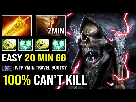WTF 100% Unkillable 7Min Boots Necrophos Mid with AoE Radiance Burn DPS 20Min GG Dota 2