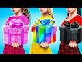 WE BUILD A BUNK BED FOR TRIPLES One Color Challenge 24 Hours DIY Hacks For Secret Room By 123 GO